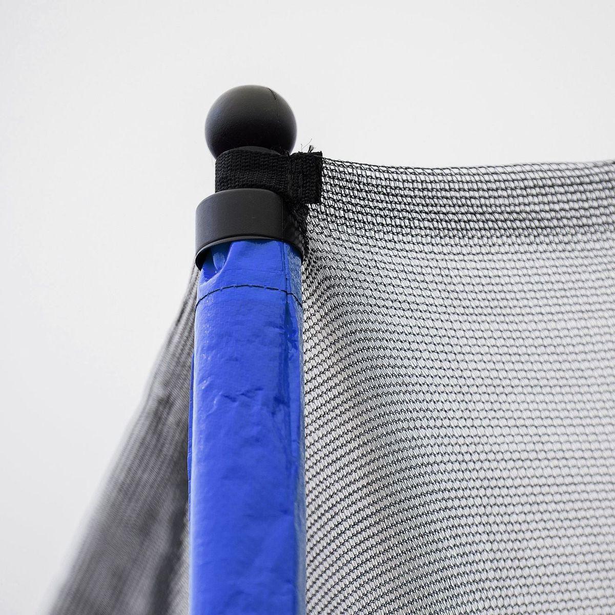 15FT Trampoline with Basketball Hoop Inflator and Ladder (Inner Safety Enclosure) Blue