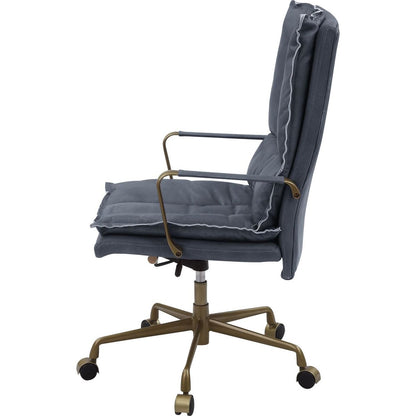 Tinzud Office Chair, Gray Leather