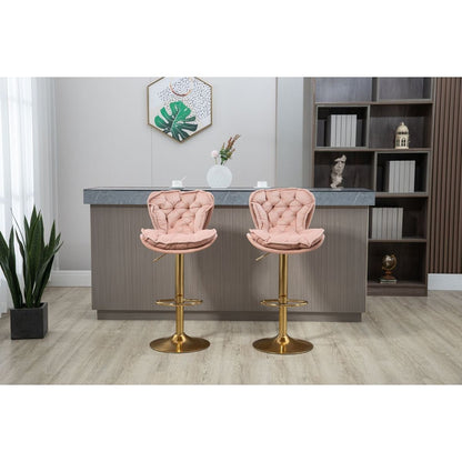 Bar Stools with Back and Footrest Counter Height Dining Chairs 2PC/SET