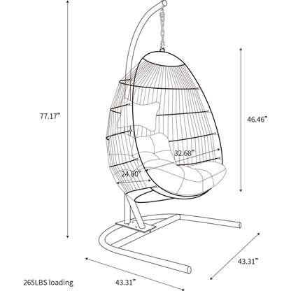 Single Swing chair for garden patio living room leisure chair