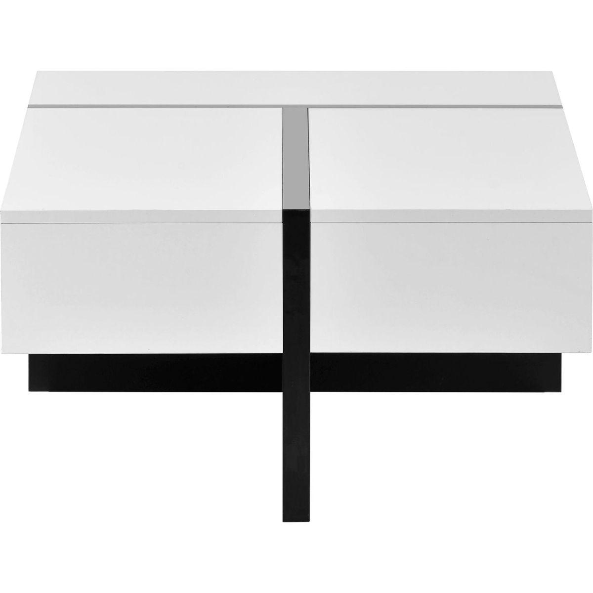 Contemporary Rectangle Design Living Room Furniture, Modern High Gloss Surface Cocktail Table, Center Table for Sofa or Upholstered Chairs5.2x25.5x13.7in