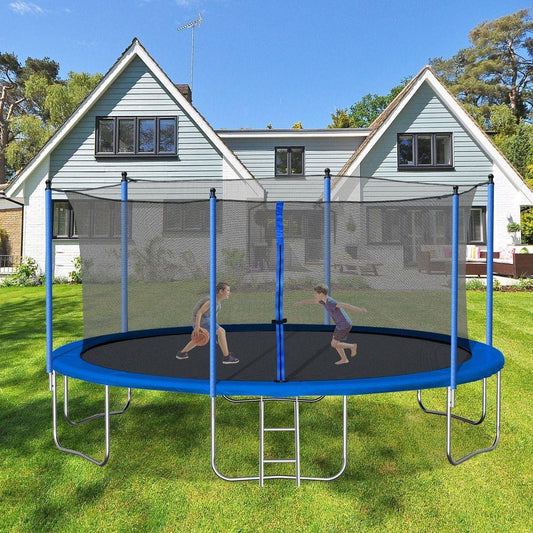 14FT TRAMPOLINE (STEEL TUBE, LADDER) - Streamdale Furniture