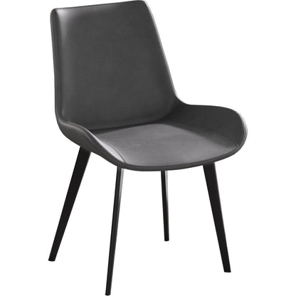 Modern Dining Chair Living Room Black Metal Leg Dining Chair-Grey-4pcs/ctn