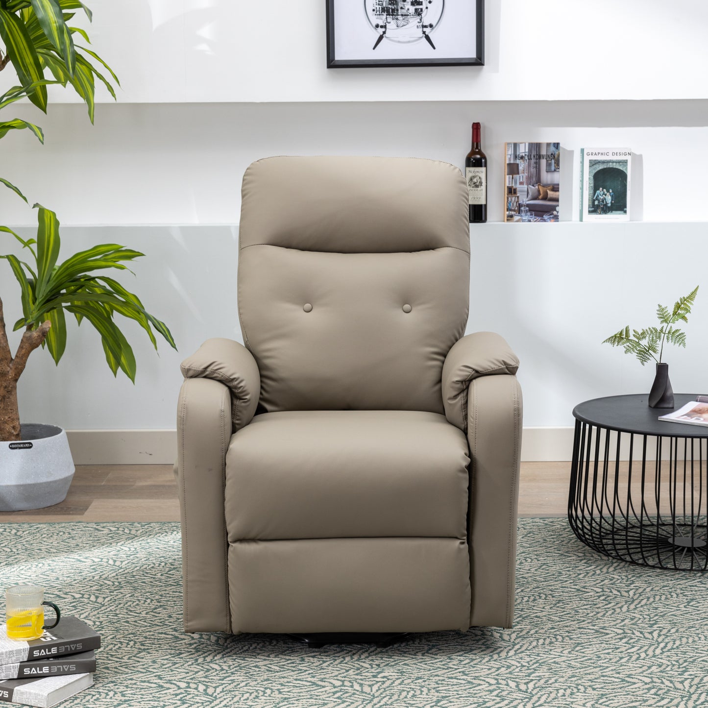 Massage Recliner Chair Electric Power Lift Chairs with Side Pocket, Adjustable Massage and Heating Function for Adults and Seniors, Olive Grey