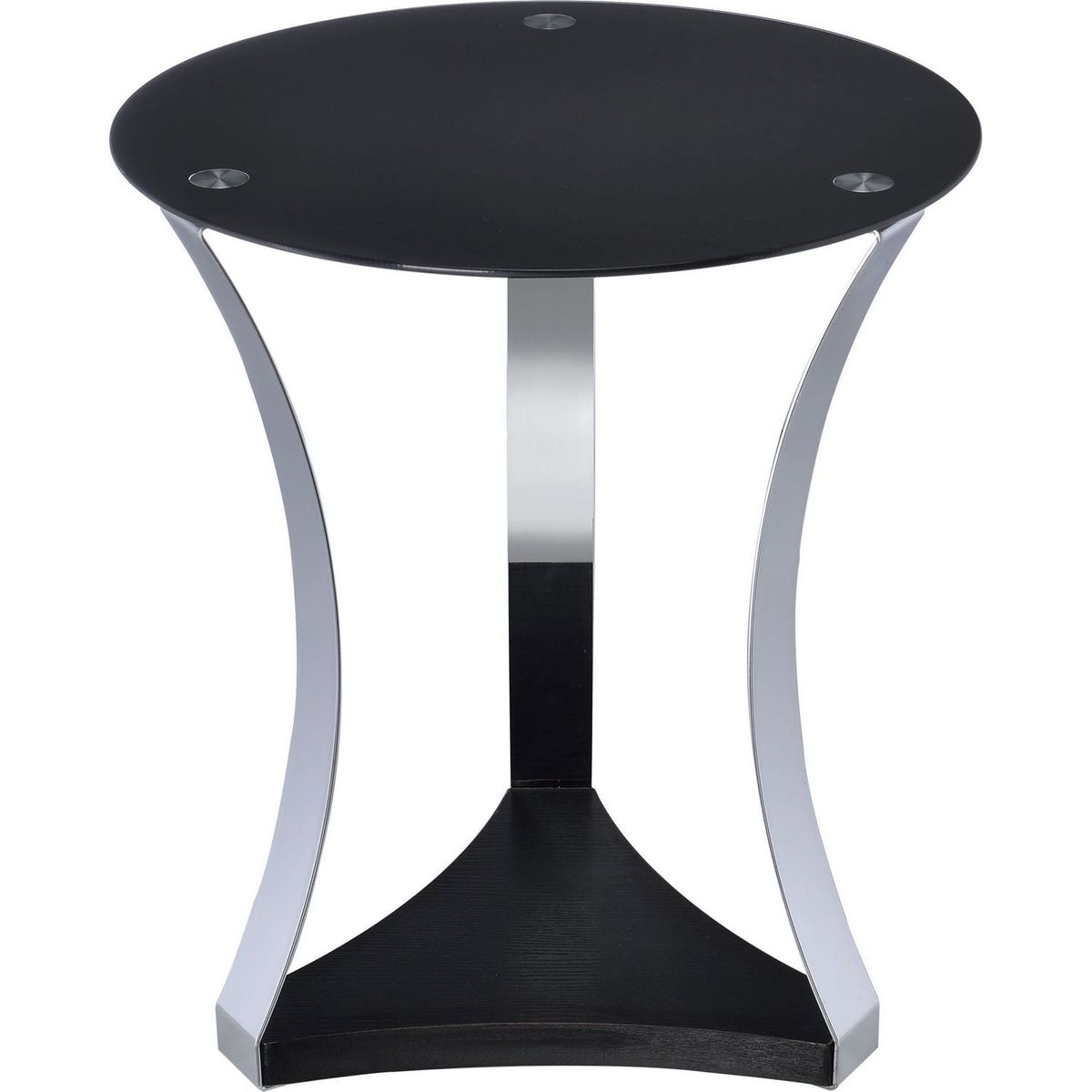 Geiger End Table in Chrome & Black Glass 81917