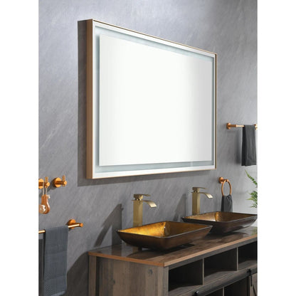 60x36 LED Lighted Bathroom Wall Mounted Mirror with High Lumen+Anti-Fog Separately Control