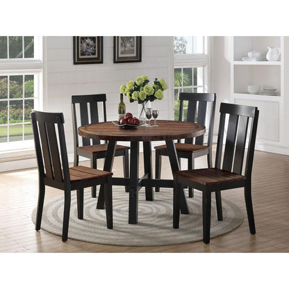 Natural Solid wood Dark Brown hues Set of 2 Chairs Dining Room Seatings Chair