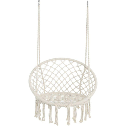 Hammock Chair Macrame Swing Max 330 Lbs Hanging Cotton Rope Hammock Swing Chair for Indoor and Outdoor