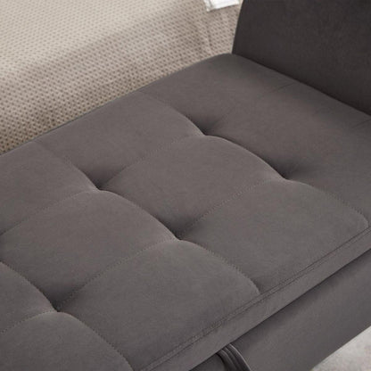 51.5" Bed Bench with Storage Grey Velvet - Streamdale Furniture