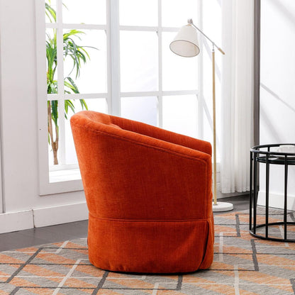 degree Swivel Accent Armchair Linen Blend Orange