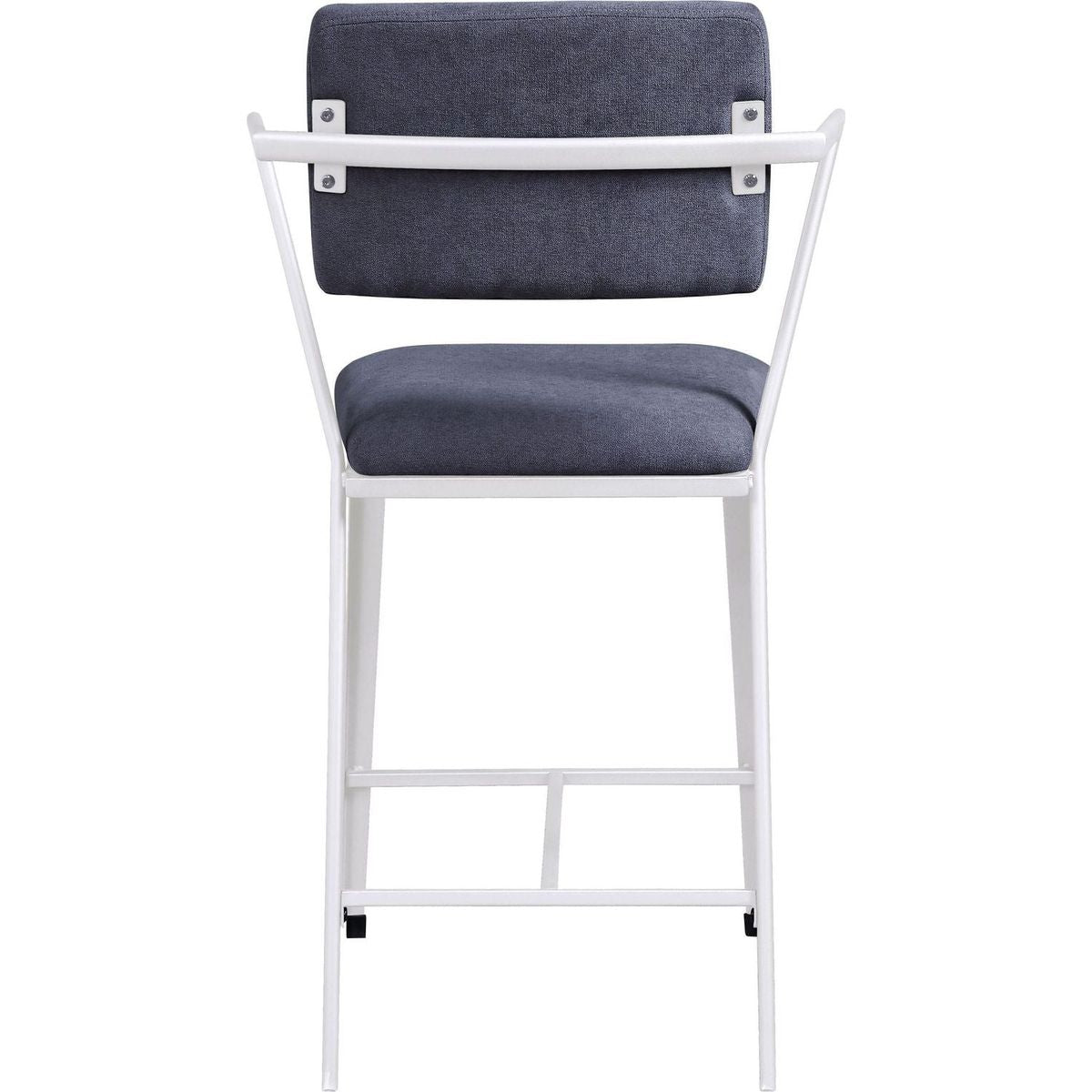 Cargo Counter Height Chair (Set-2), Gray Fabric & White (2Pc/1Ctn)