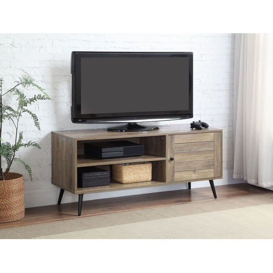 Baina II TV Stand in Rustic Oak & Black Finish