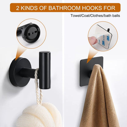 Bathroom Matte Black Hardware Accessories 5 Pieces Set