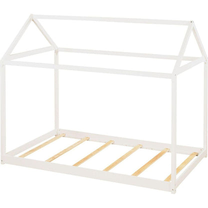 Twin Size Wooden House Bed, White (New) - Streamdale Furniture