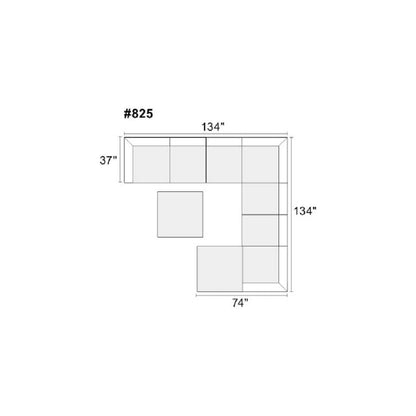 Living Room Furniture Grey Chenille Modular Sectional 9pc Set Large Family U- Sectional Modern Couch 3x Corner Wedge 4x Armless Chairs and 2x Ottoman Plywood