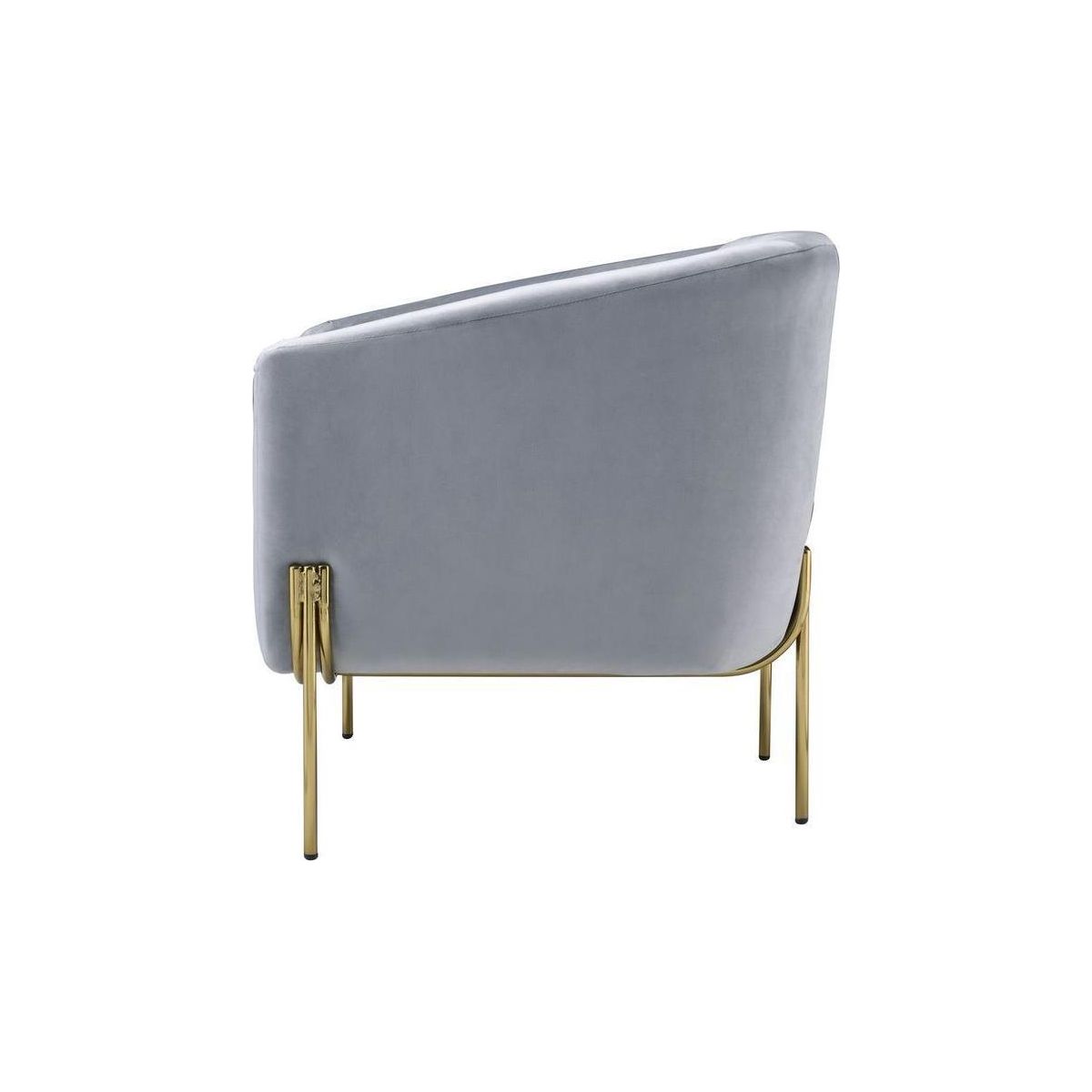 Carlson Accent Chair, Gray Velvet & Gold