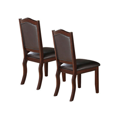 Faux Leather Upholstered Dining Chairs, Brown (Set of 2)