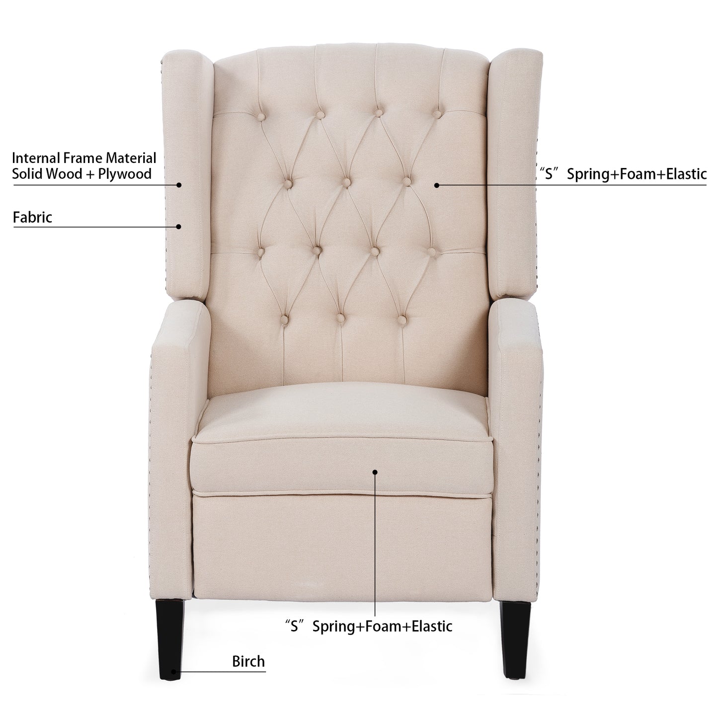 27" Wide Manual Wing Chair Recliner