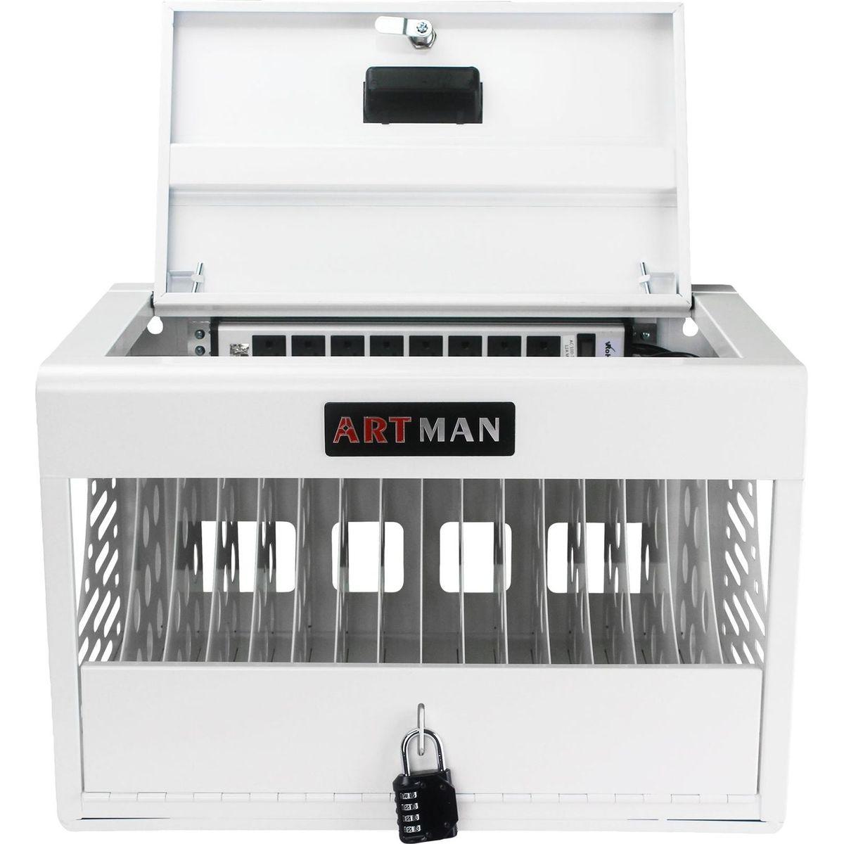 16 Bay Charging Cabinet for Laptop, Chromebook, Locking Charging Station-WHITE
