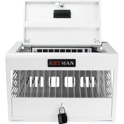 16 Bay Charging Cabinet for Laptop, Chromebook, Locking Charging Station-WHITE