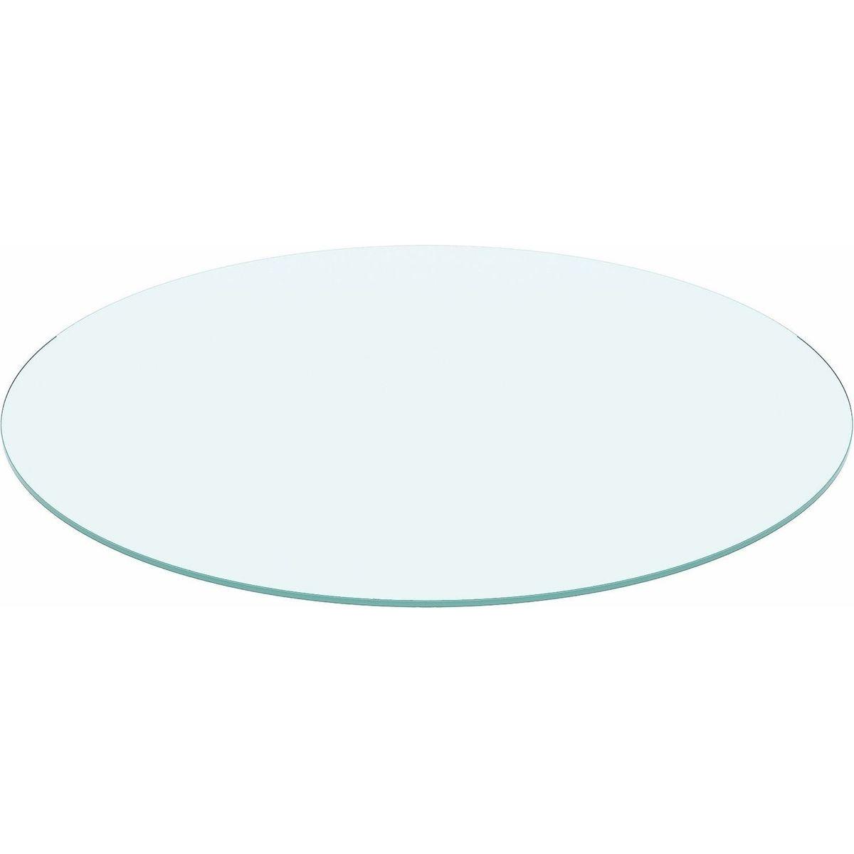 24" Inch Round Tempered Glass Table Top Clear Glass 1/4" Inch Thick Flat Polished Edge - Streamdale Furniture