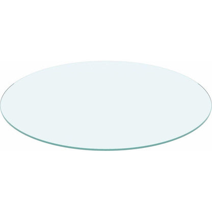 24" Inch Round Tempered Glass Table Top Clear Glass 1/4" Inch Thick Flat Polished Edge - Streamdale Furniture