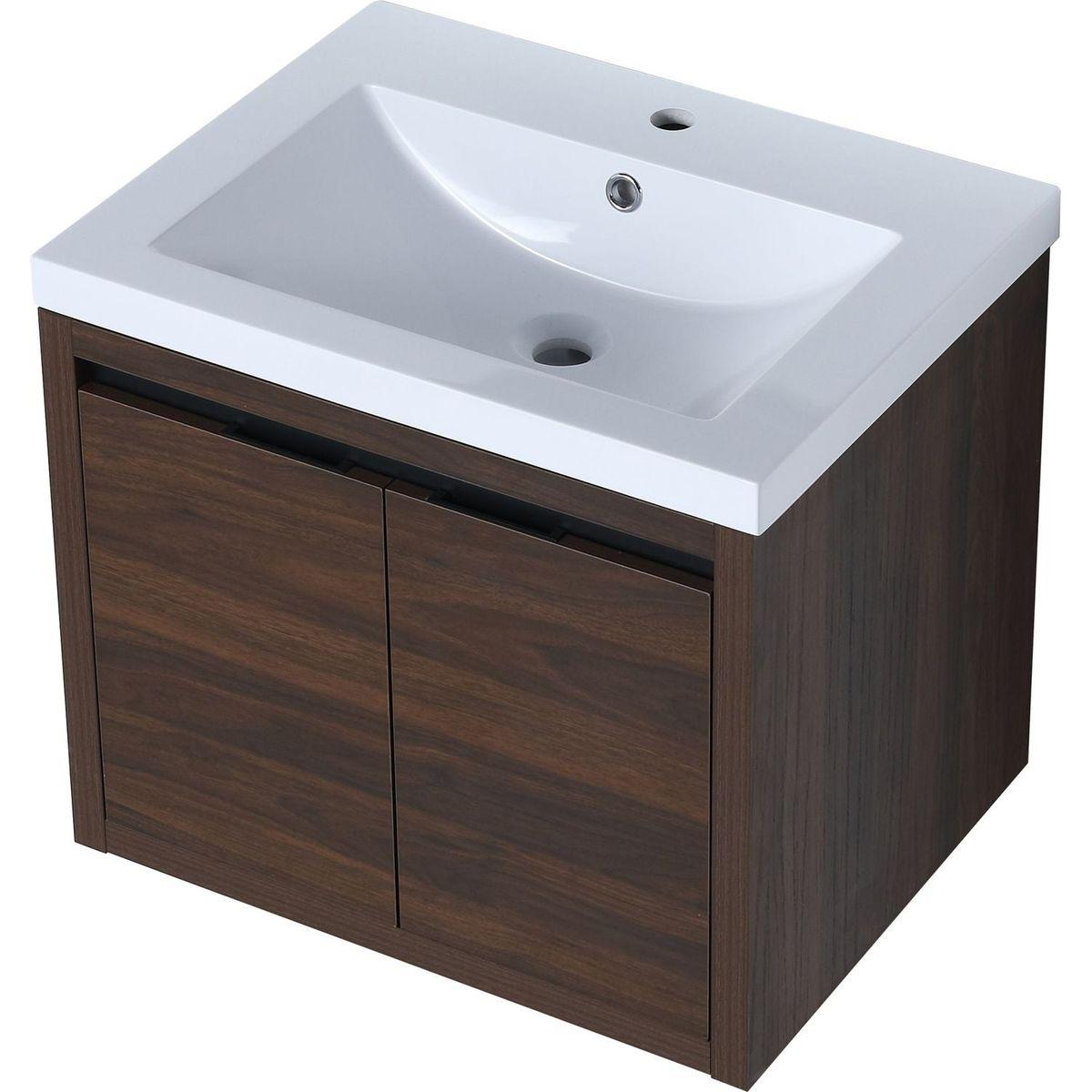 Bathroom Cabinet With Sink, Soft Close Doors, Float Mounting Design, 24 Inch For Small Bathroom, 24x18(KD-Packing),W1286