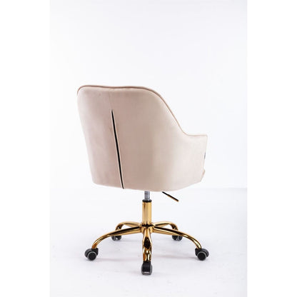 Velvet Swivel Shell Chair for Living Room, Office chair, Modern Leisure Arm Chair Beige