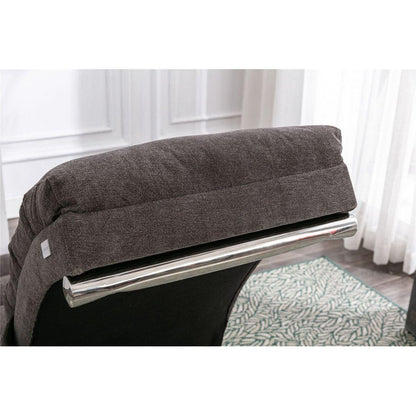 Linen Chaise Lounge Indoor Chair, Modern Long Lounger for Office or Living Room