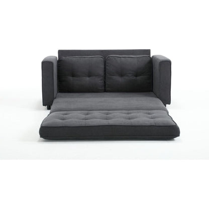 3 Fold Sofa,Convertible Futon Couch sleeper sofabed,Space saving loveseat,Pull Out Couch Bed for Living Room,Dark Gray & Light Gray & Beige,Velvet linen fabric