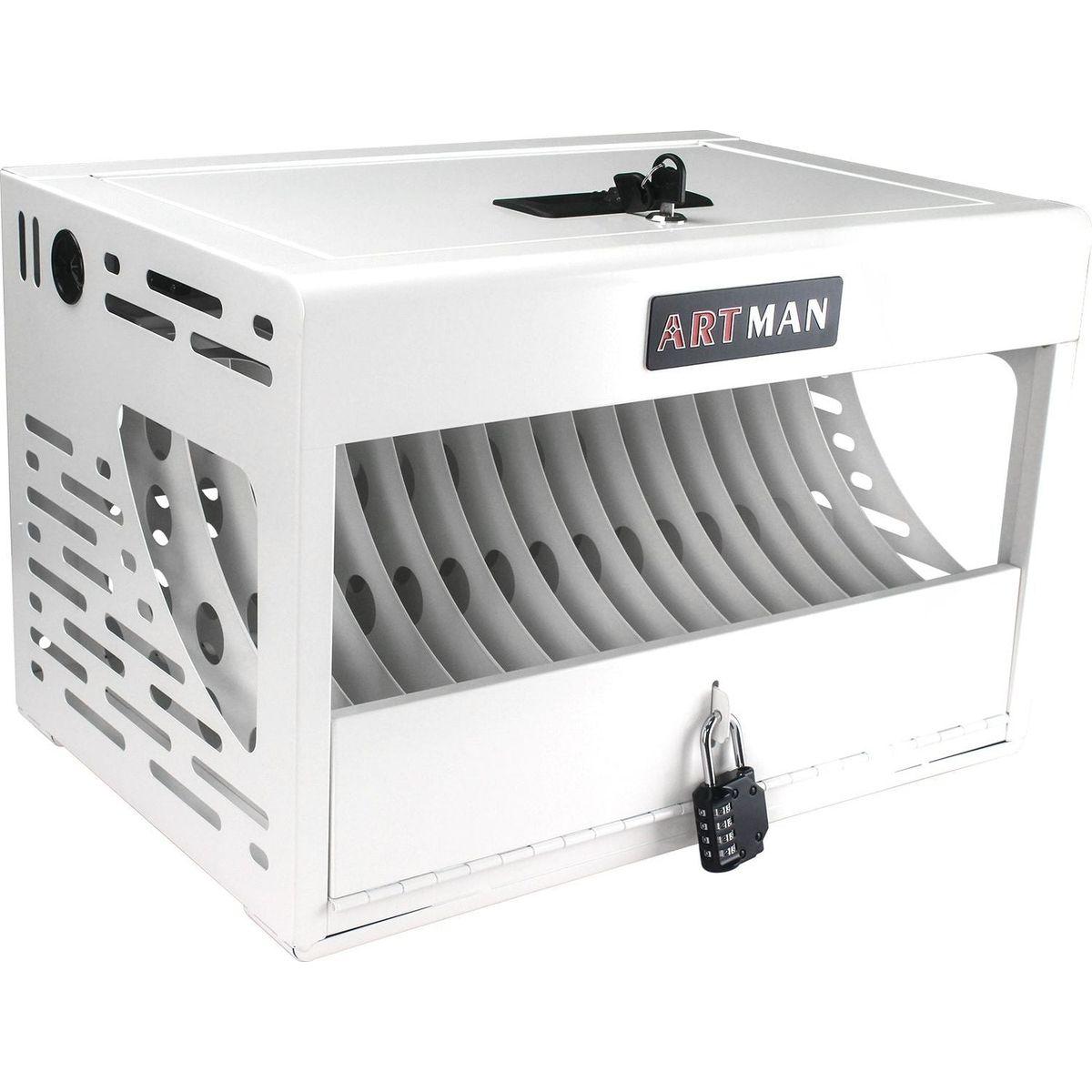 16 Bay Charging Cabinet for Laptop, Chromebook, Locking Charging Station-WHITE