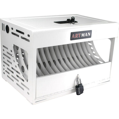 16 Bay Charging Cabinet for Laptop, Chromebook, Locking Charging Station-WHITE