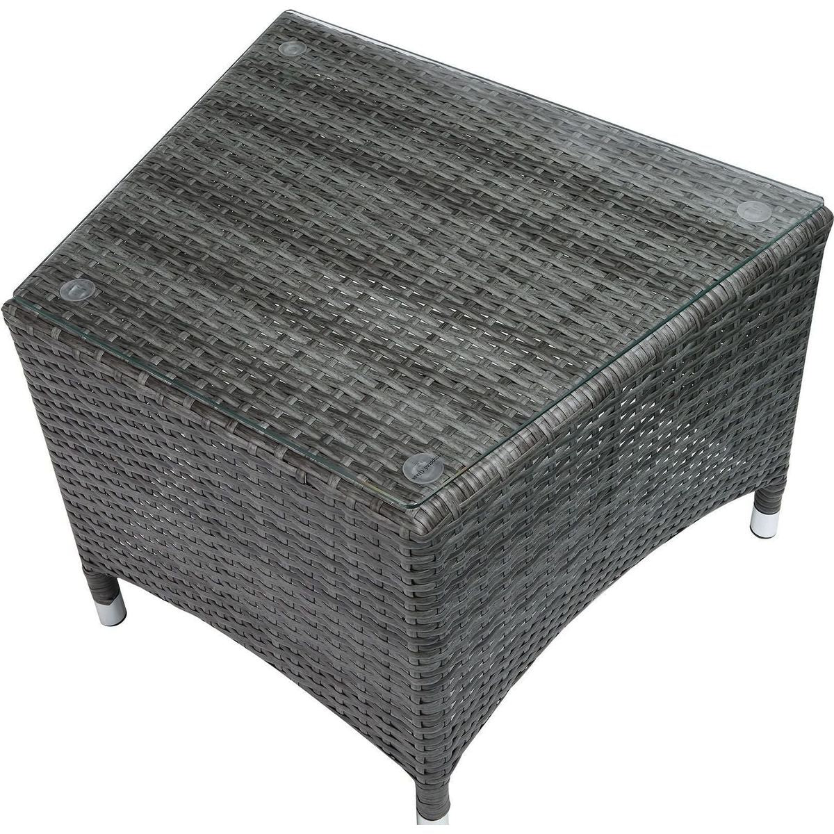 Tashelle Patio Bistro Set (3Pc) in Gray Fabric & Gray Wicker