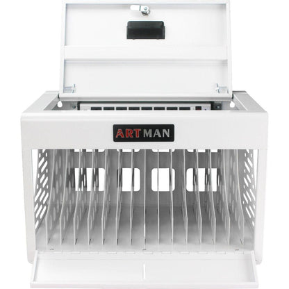16 Bay Charging Cabinet for Laptop, Chromebook, Locking Charging Station-WHITE