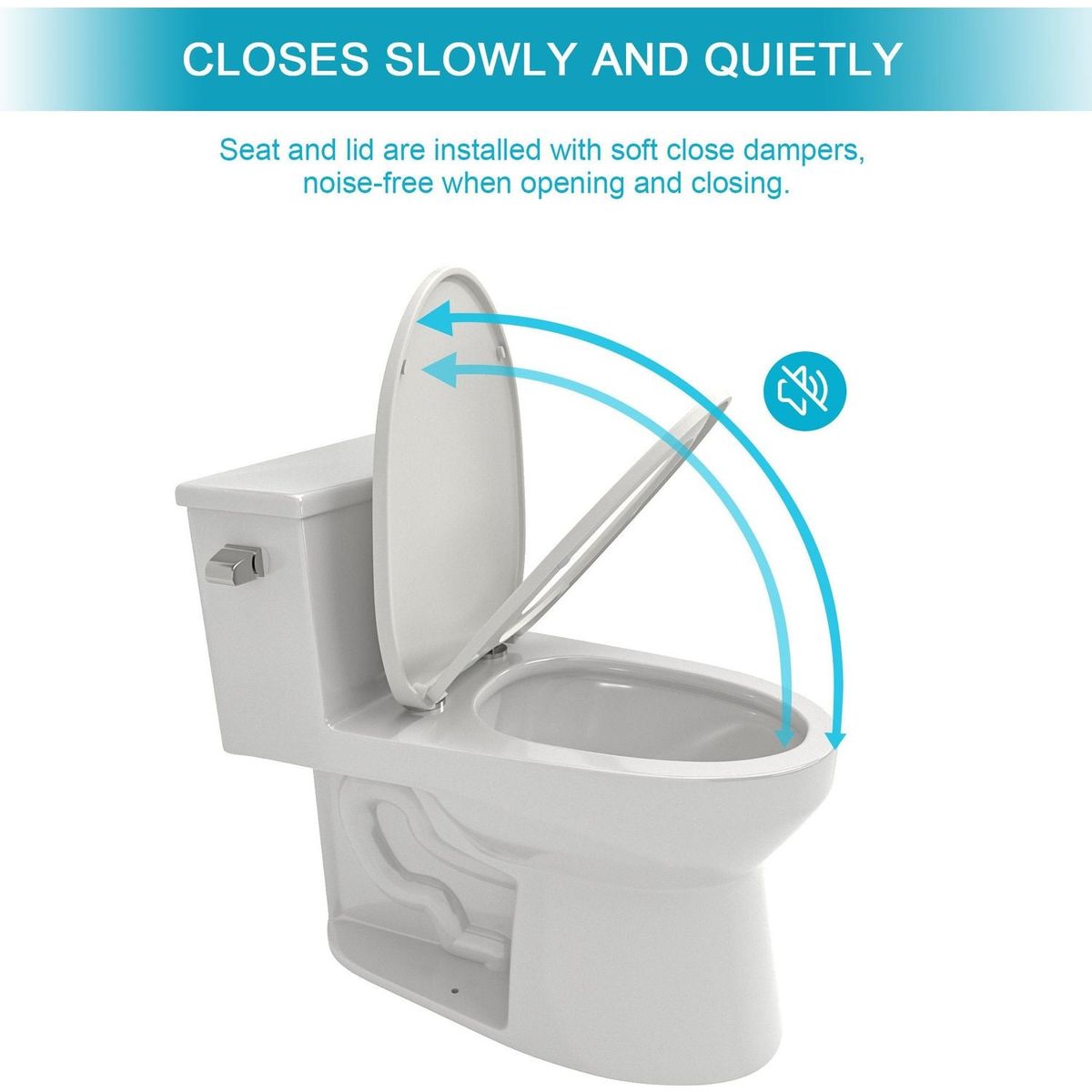 Ceramic One Piece Toilet, Single Flush with Soft Clsoing Seat