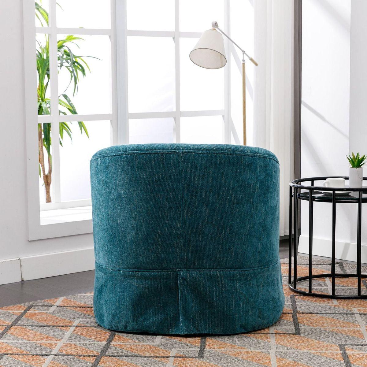 degree Swivel Accent Armchair Linen Blend Green