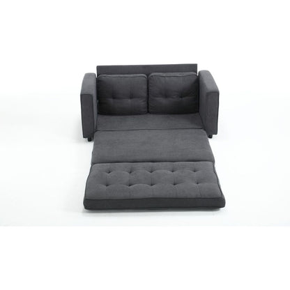 3 Fold Sofa,Convertible Futon Couch sleeper sofabed,Space saving loveseat,Pull Out Couch Bed for Living Room,Dark Gray & Light Gray & Beige,Velvet linen fabric