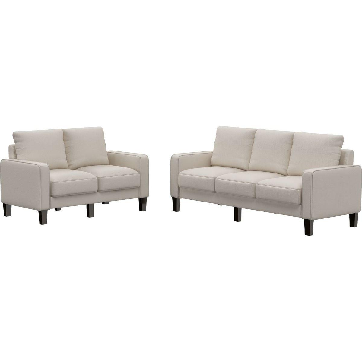 Modern Living Room Furniture Sofa in Beige Fabric 2+3