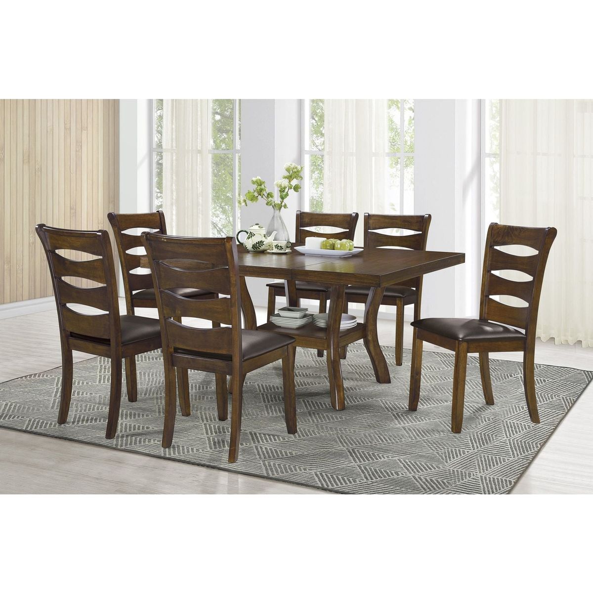 Transitional Style Unique Back Design Set of 2pc Wooden Side Chairs Brown Finish Dining Room Furniture