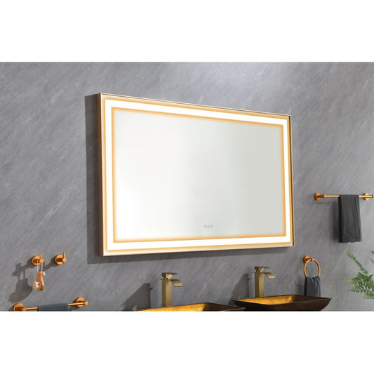 60x36 LED Lighted Bathroom Wall Mounted Mirror with High Lumen+Anti-Fog Separately Control