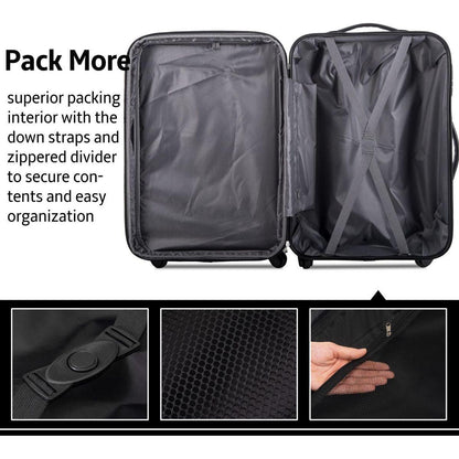 3 Piece Luggage Set Hardside Spinner Suitcase with TSA Lock 20" 24' 28" Available