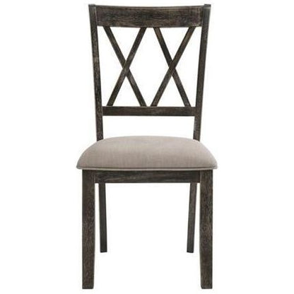 Claudia II Side Chair (Set-2) in Fabric & Weathered Gray