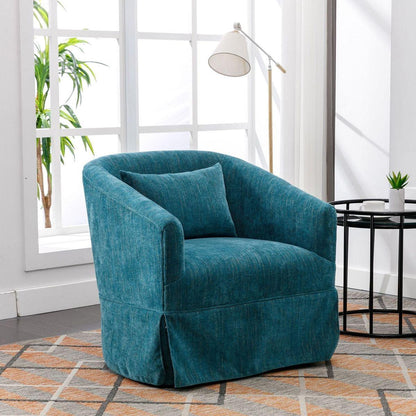 degree Swivel Accent Armchair Linen Blend Green