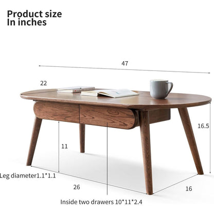 Capsule centre table Low table Table with drawers 100% solid wood Top board Desk Coffee table W 120 x D 52 x H 46 cm Study table Work from home Easy to assemble Natural wood Natural writing desk