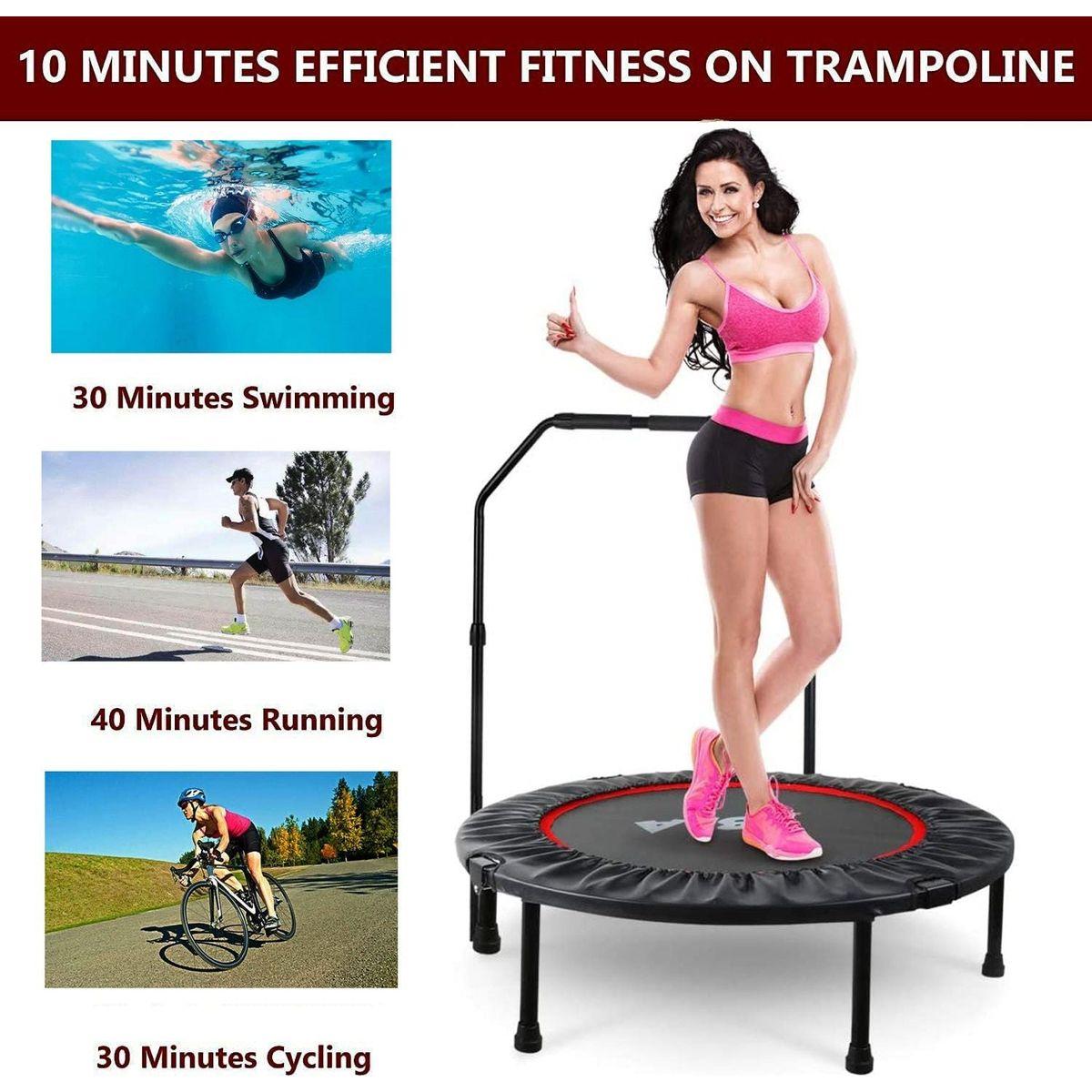 40 Inch Mini Exercise Trampoline for Adults or Kids - Indoor Fitness Rebounder Trampoline with Safety Pad Max. Load 300LBS