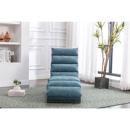 Linen Chaise Lounge Indoor Chair, Modern Long Lounger for Office or Living Room