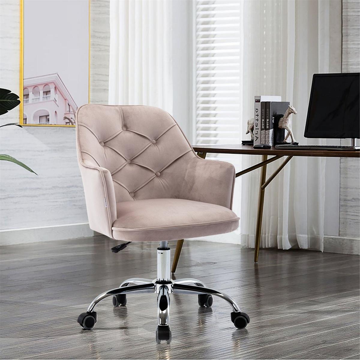 Velvet Swivel Shell Chair for Living Room, Modern Leisure Arm Chair, Office chair Grey