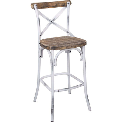 Zaire Bar Chair (1Pc) in Antique White & Antique Oak