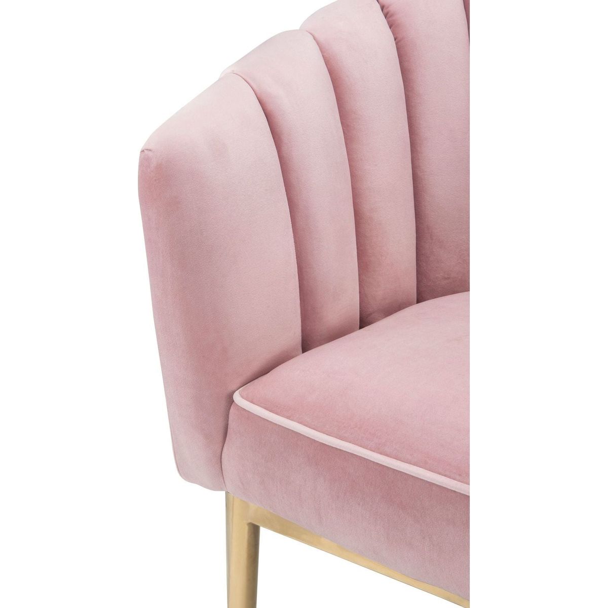 Colla Accent Chair in Blush Pink Velvet & Gold