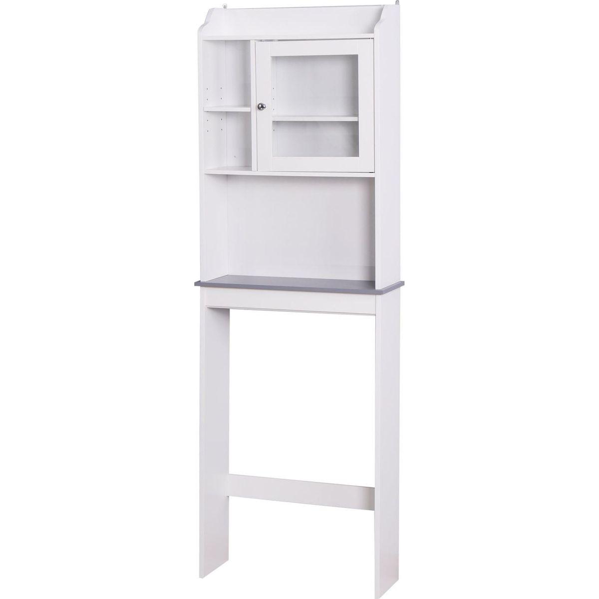 Modern Over The Toilet Space Saver Organization Wood Storage Cabinet for Home, Bathroom -White